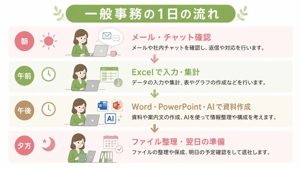 一般事務の1日の業務の流れ