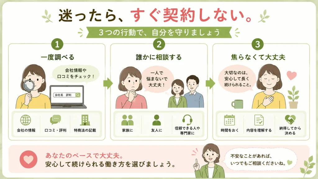 在宅ワークで迷ったときの行動をまとめた図解