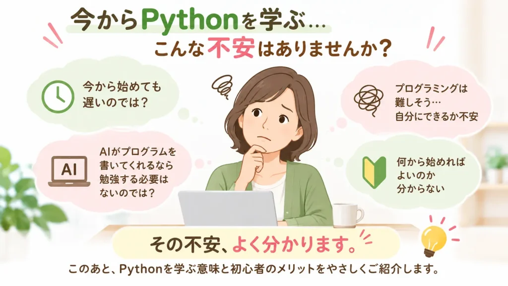 Pythonを今から学んでも遅くないか悩む初心者に向けた記事のポイント