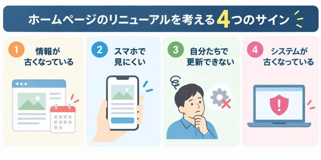 ホームページのリニューアルを考える4つのサイン