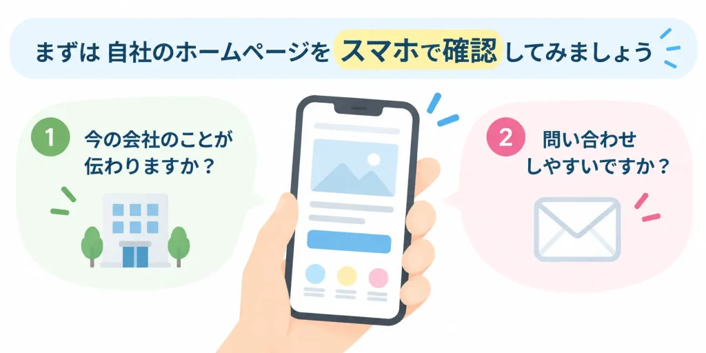 古いホームページをスマートフォンで確認するポイント