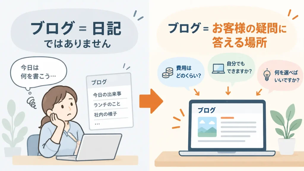 会社のブログは日記ではなくお客様の疑問に答える場所