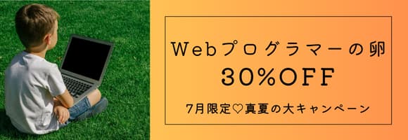 7月限定♡Webプログラマーの卵 30%OFF！…